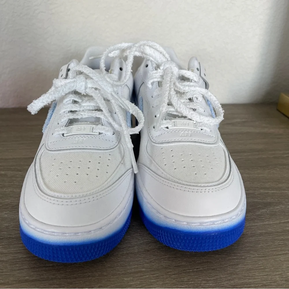Nike Air Force 1 Low Shadow Chenille Swoosh Blue Tint (Women's) FJ4567-100 w/box - Picture 12 of 14